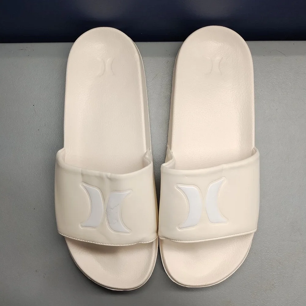 Hurley‎ Icon Slide Sandals Mens US Size 12 White Summer Comfort Open Toe Slip On